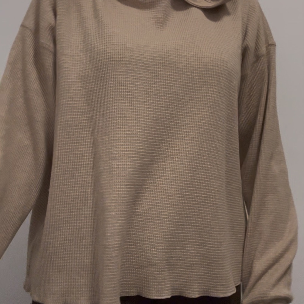 TNA Beige Waffle Sweater